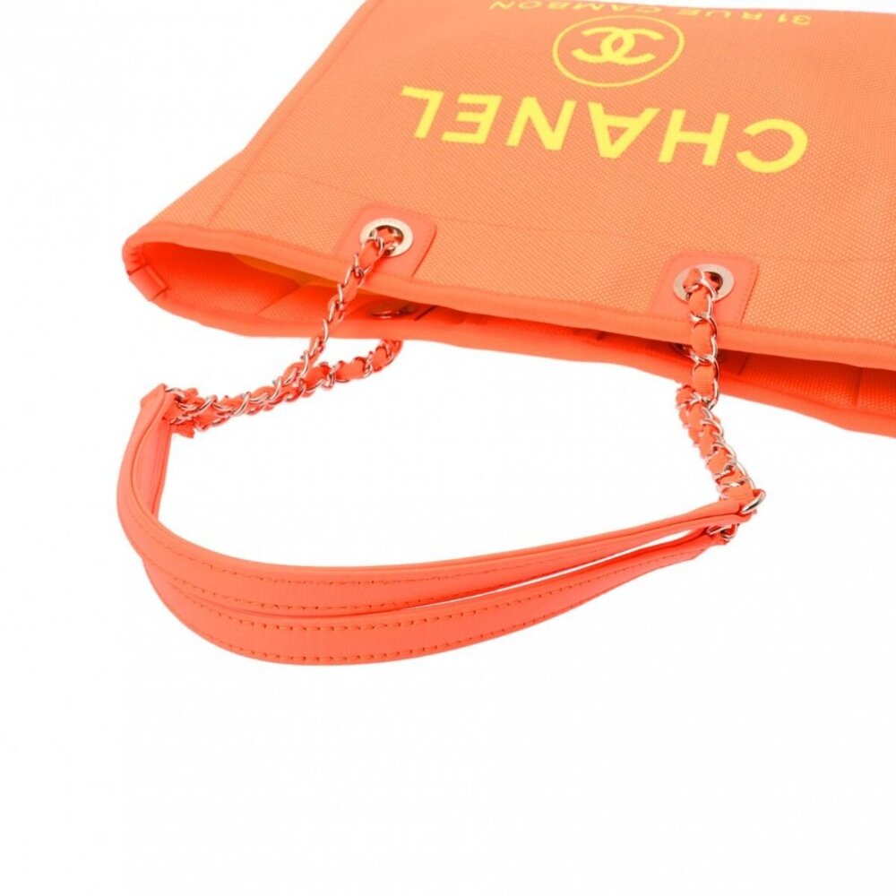CHANEL Deauville MM Orange / Yellow tote bag 800000133032000 - Picture 7 of 10